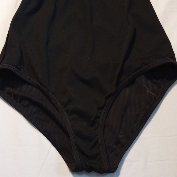 Hurley Black Ribbed One Piece Swimsuit Bathing Suit Women's Large - Picture 8 of 11